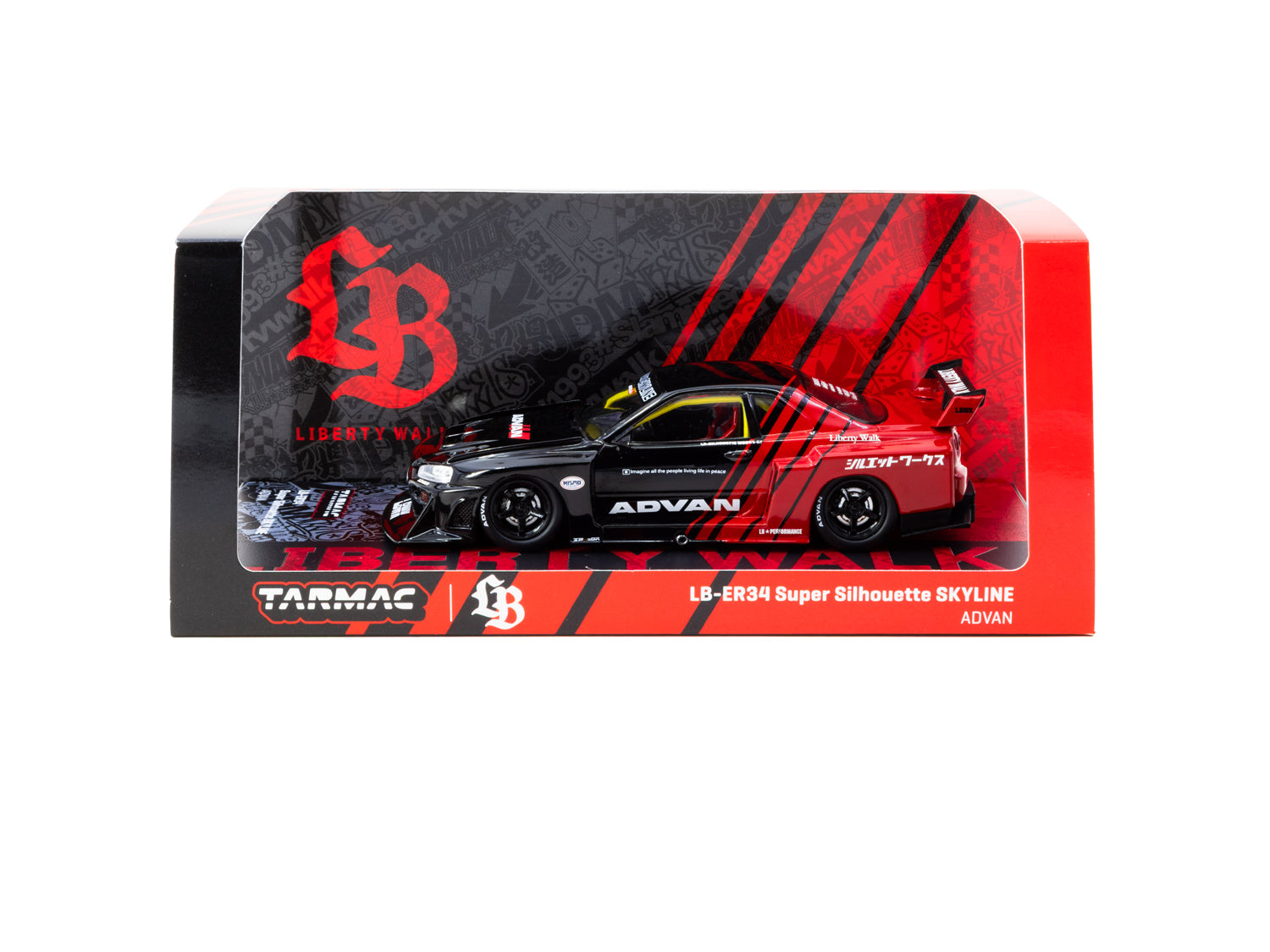 1/43 Liberty Walk LB-ER34 Super Silhouette SKYLINE ADVAN - Tarmac