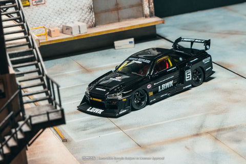 Tarmac Works 1/43 Liberty Walk LB-ER34 Super Silhouette SKYLINE Black - HOBBY43