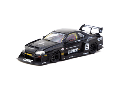 1/43 Liberty Walk LB-ER34 Super Silhouette SKYLINE Black - Tarmac Works HOBBY43
