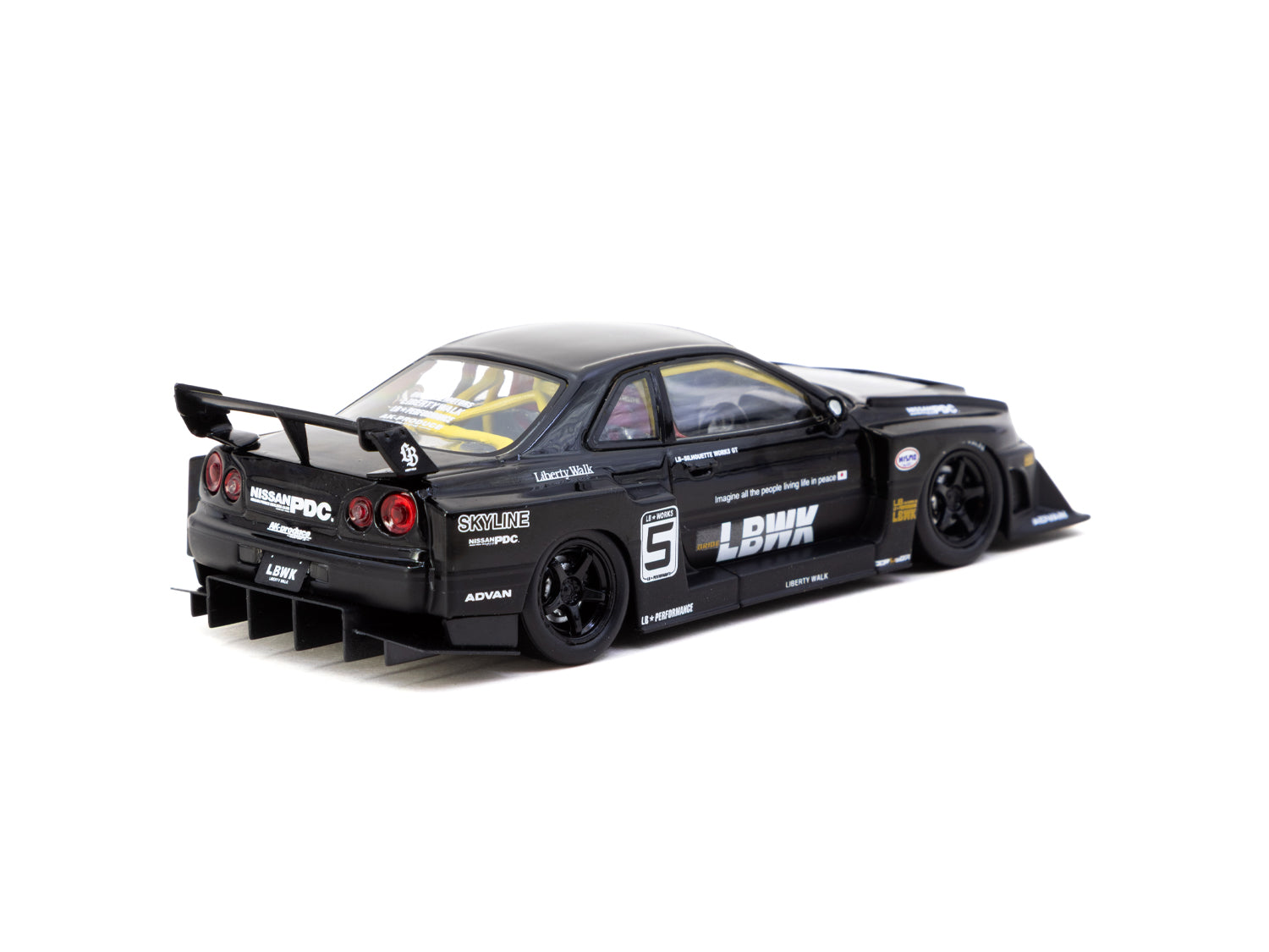 ミニカー LB-ER34 SUPER SILHOUETTE LIBERTY WALK 1/43 Liberty Walk LB-ER34 Super Silhouette SKYLINE Black - Tarmac