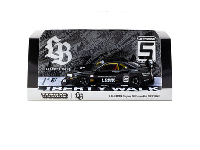 1/43 Liberty Walk LB-ER34 Super Silhouette SKYLINE Black - Tarmac Works HOBBY43