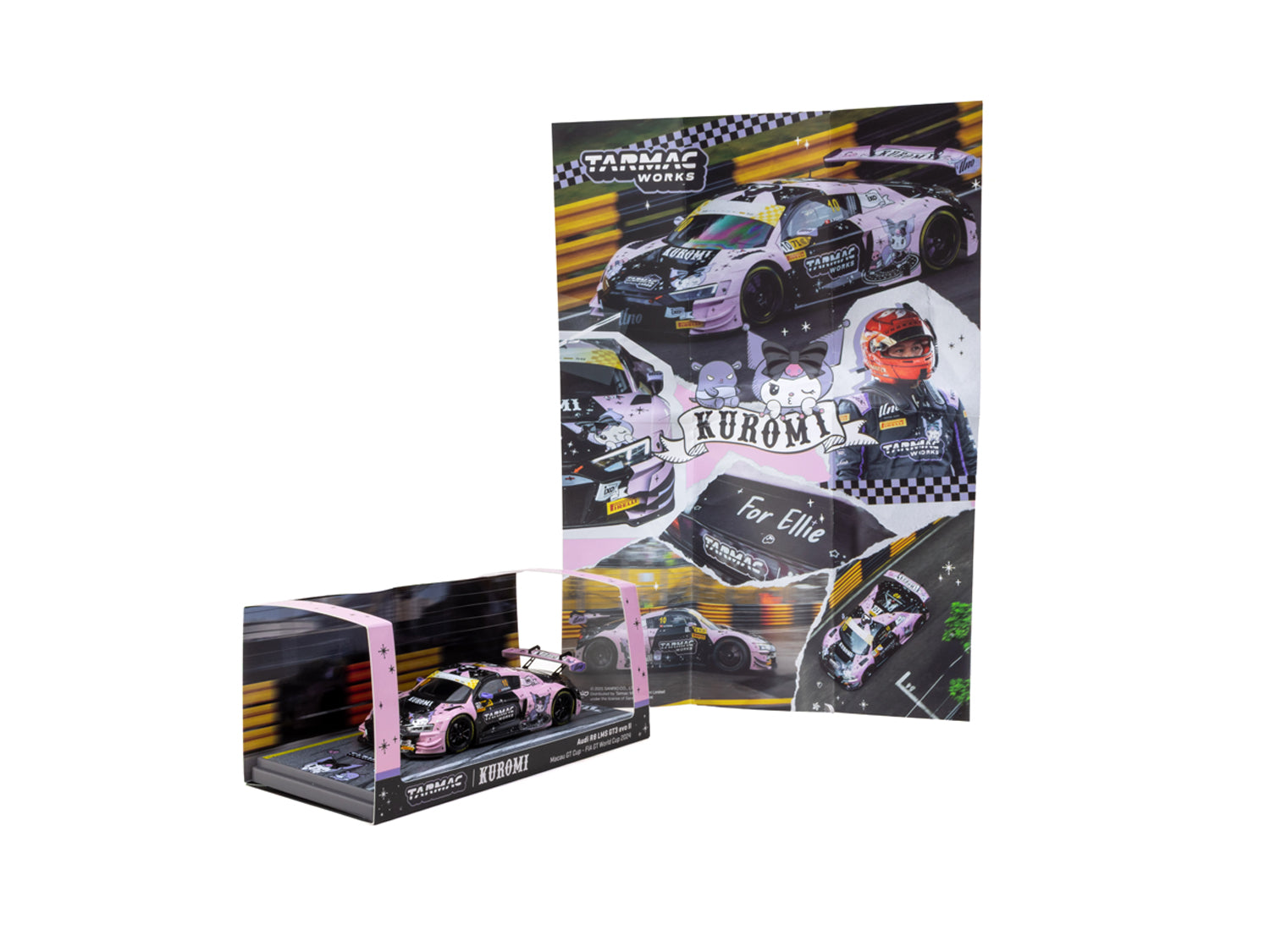 1/43 Audi R8 LMS GT3 evo II Macau GT Cup - FIA GT World Cup 2024 - Race Version #10 Uno Racing with A4 poster - Tarmac Works HOBBY43