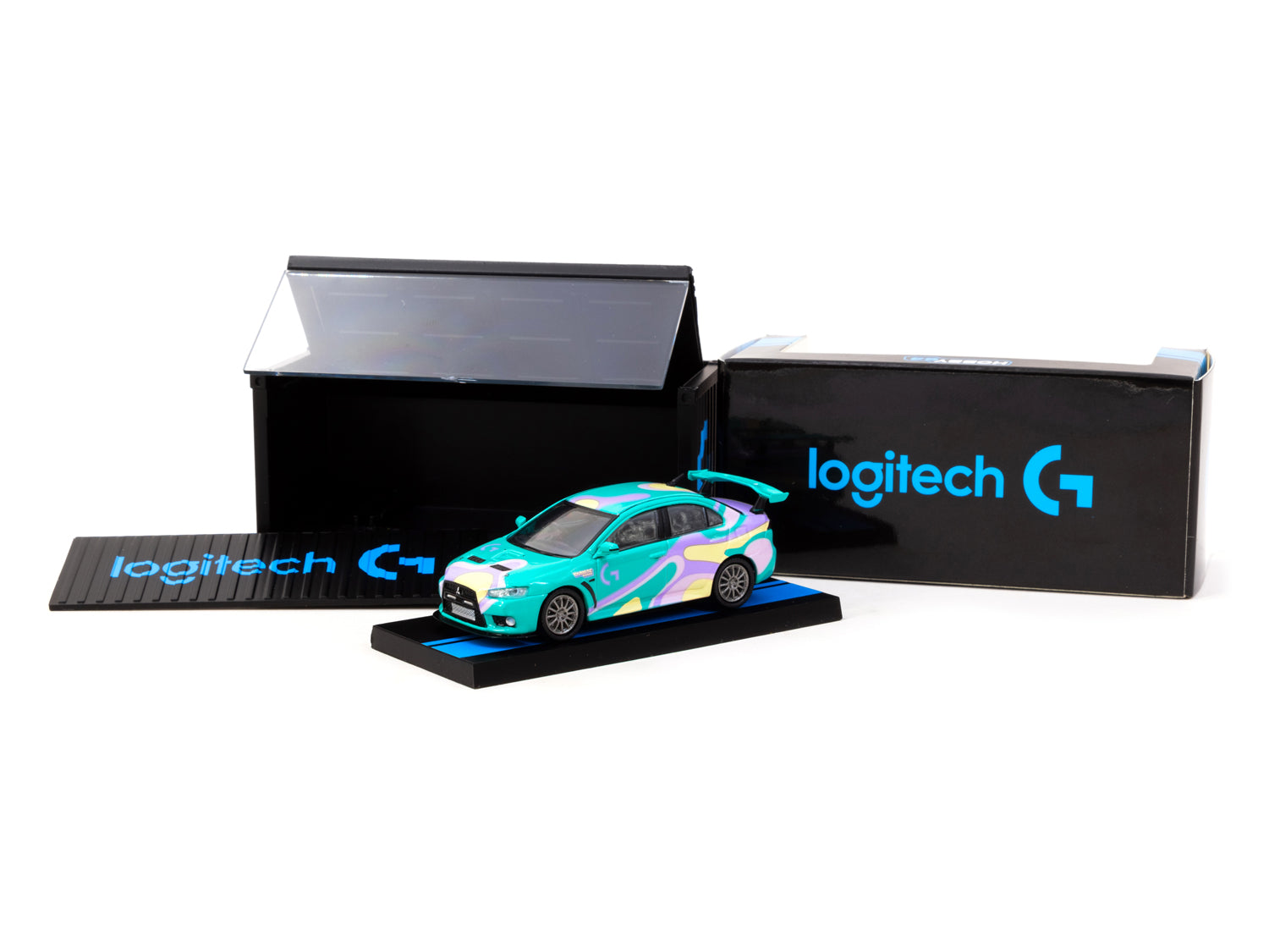 1/64 Mitsubishi Lancer Evo X Logitech G NEXT DIMENSION with Container - Logitech Special Edition - Tarmac Works HOBBY64
