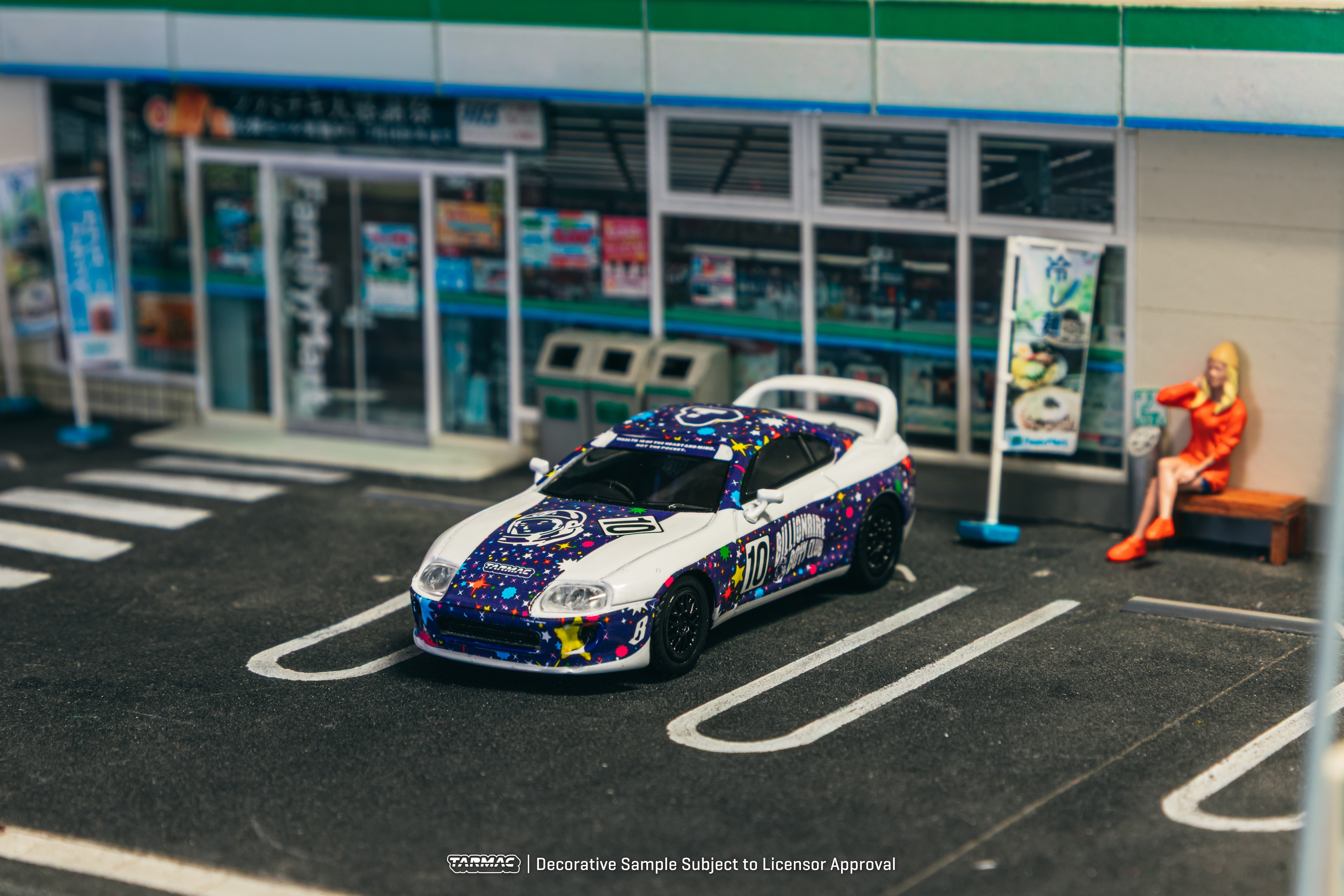 1/64 Toyota Supra BBC with T-Shirt, Tote Bag, and Diorama Display
