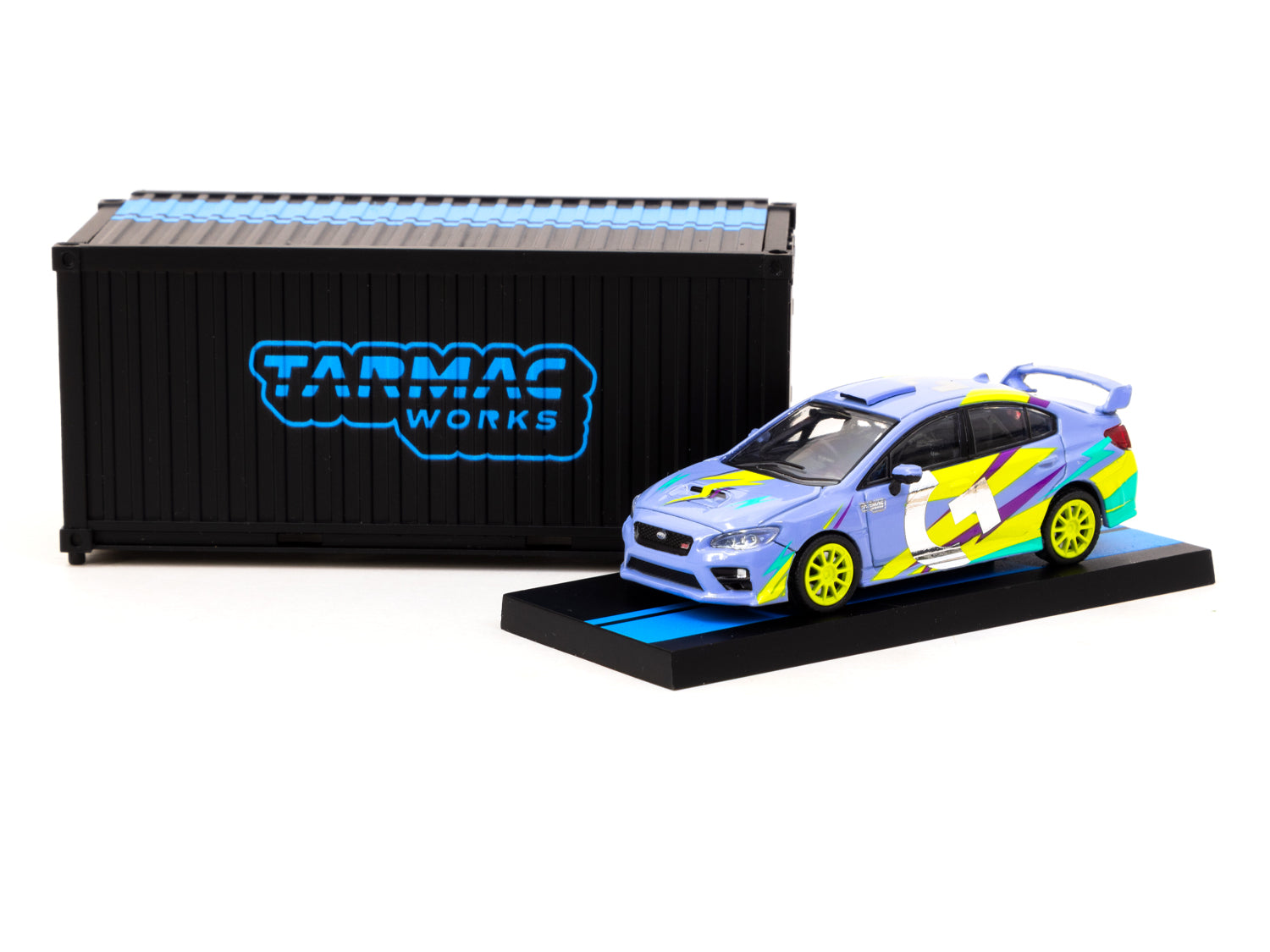 1/64 Subaru WRX STI S207 Logitech G with Container - Logitech Special Edition -Tarmac Works HOBBY64