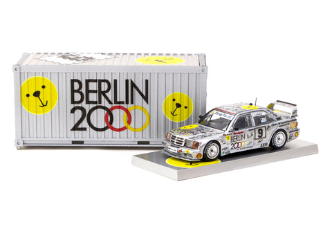 Tarmac Works 1/64 Mercedes-Benz 190 E 2.5-16 Evolution II Macau Guia Race 1992 #9 with Container - HOBBY64