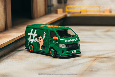 1/64 Toyota Hiace Widebody - Hashtag B Special Edition with Special Diorama Display Base – Tarmac Works HOBBY64