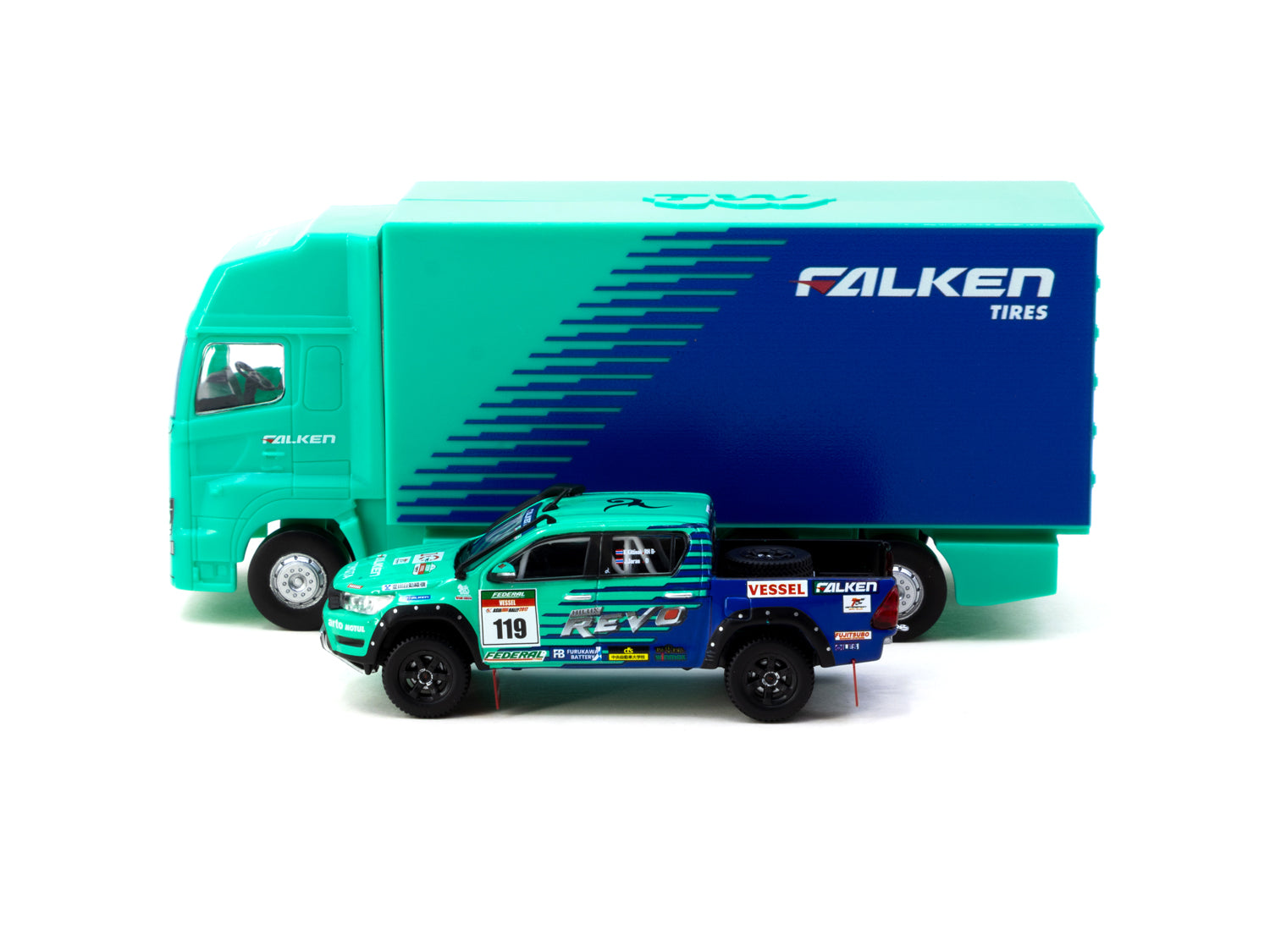 1/64 Toyota Hilux AXCR 2017 with Truck Packaging - Tarmac Works HOBBY64