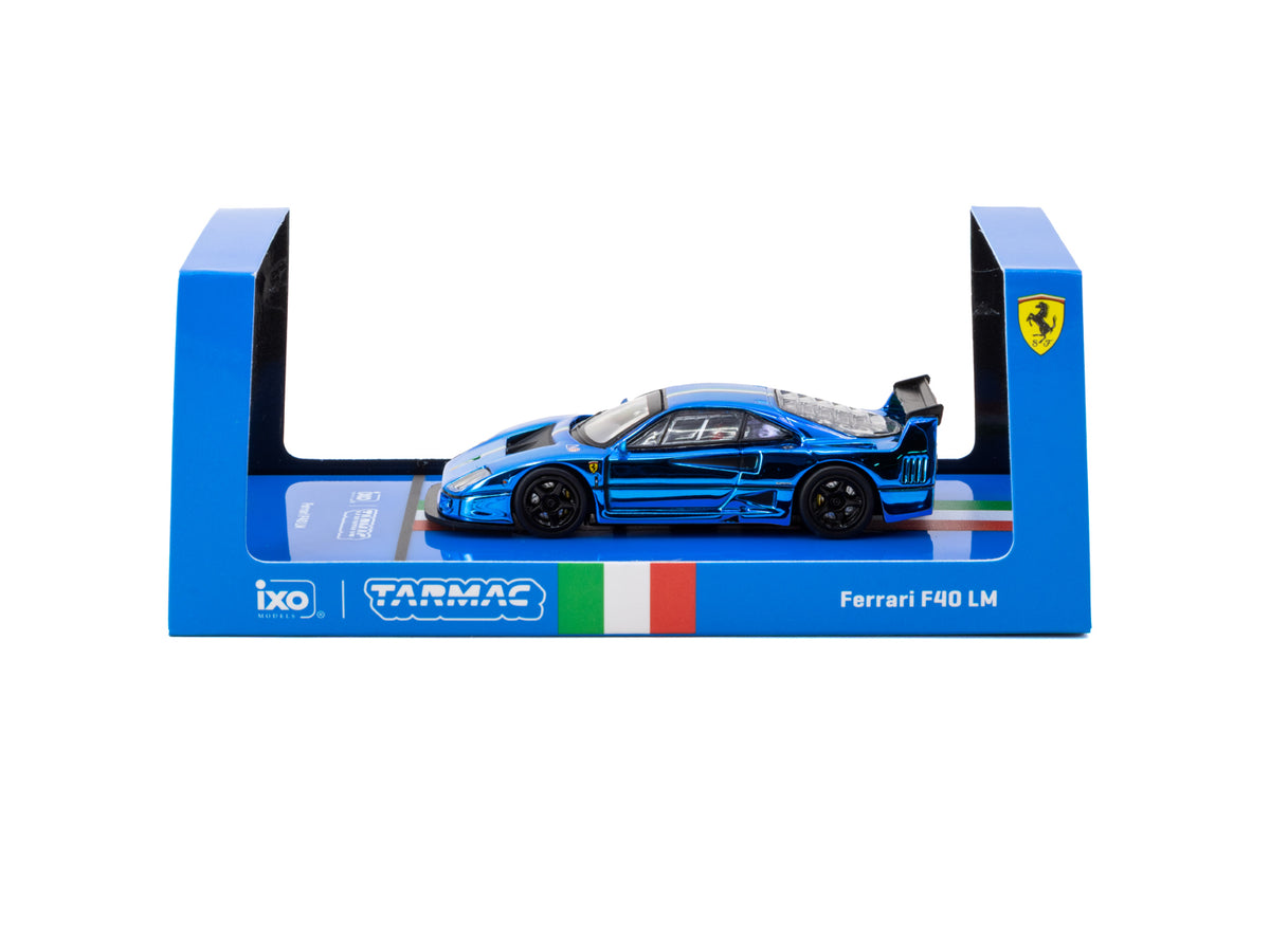 1/64 Ferrari F40 LM Chrome Blue - Tarmac Works x iXO Models HOBBY64