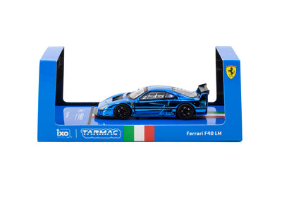 1/64 Ferrari F40 LM Chrome Blue - Tarmac Works x iXO Models HOBBY64