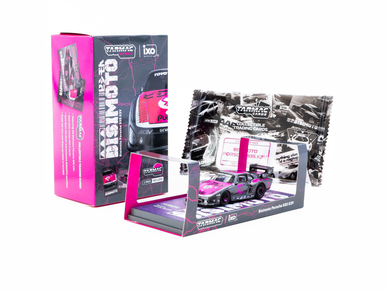 1/64 Bisimoto Porsche 935 K3V with Tarmac Cards Combo Set - Tarmac Works  X iXO Models HOBBY64