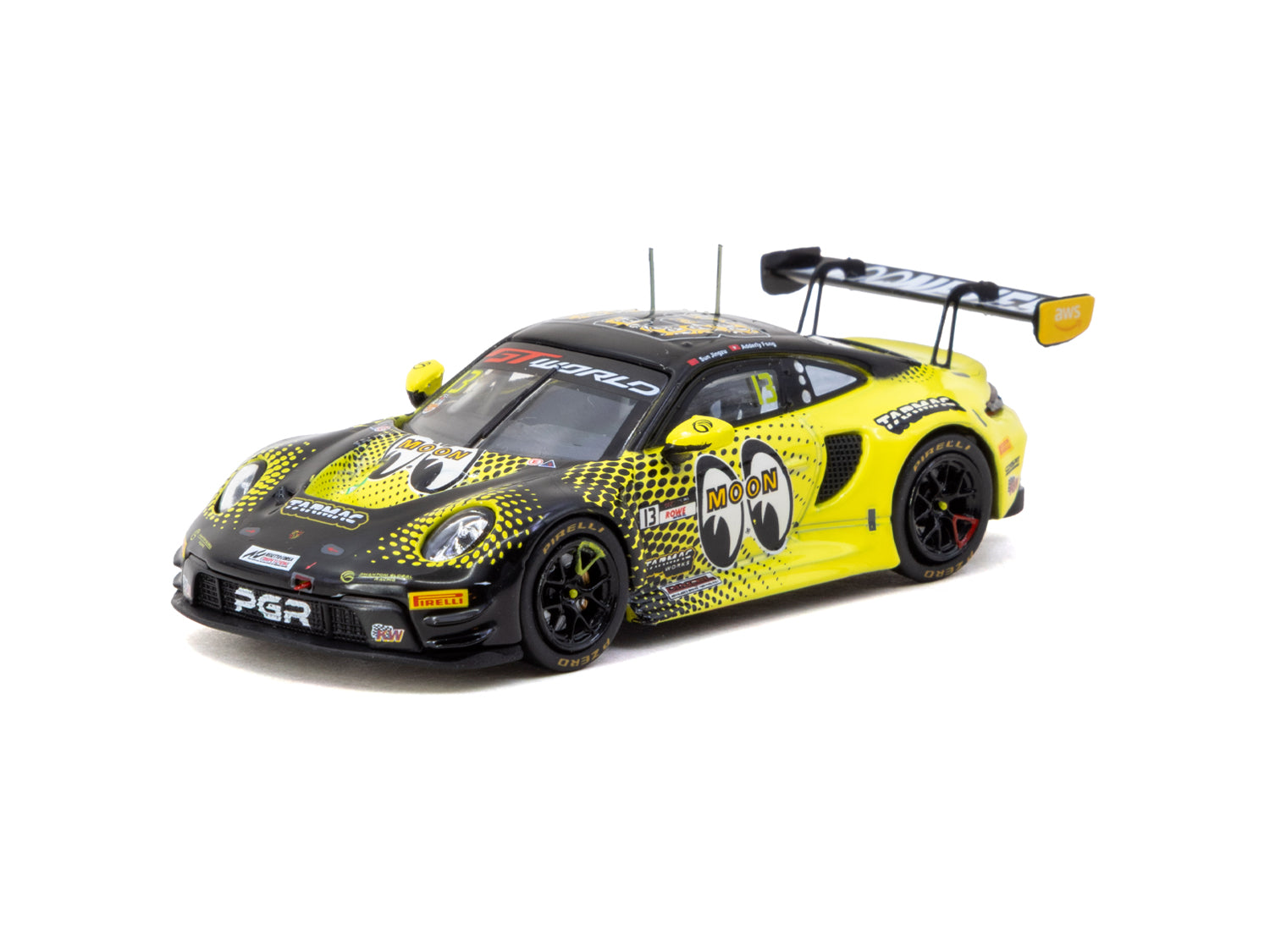 1/64 Porsche 911 GT3 R GT World Challenge Asia 2025 Phantom Global Racing #13 with Tarmac Cards - Tarmac Works x iXO Models HOBBY64