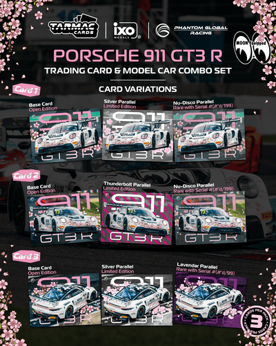 1/64 Porsche 911 GT3 R Suzuka 1000km - Intercontinental GT Challenge 2025 - Phantom Global Racing #13 with Tarmac Cards - Tarmac Works x iXO Models HOBBY64