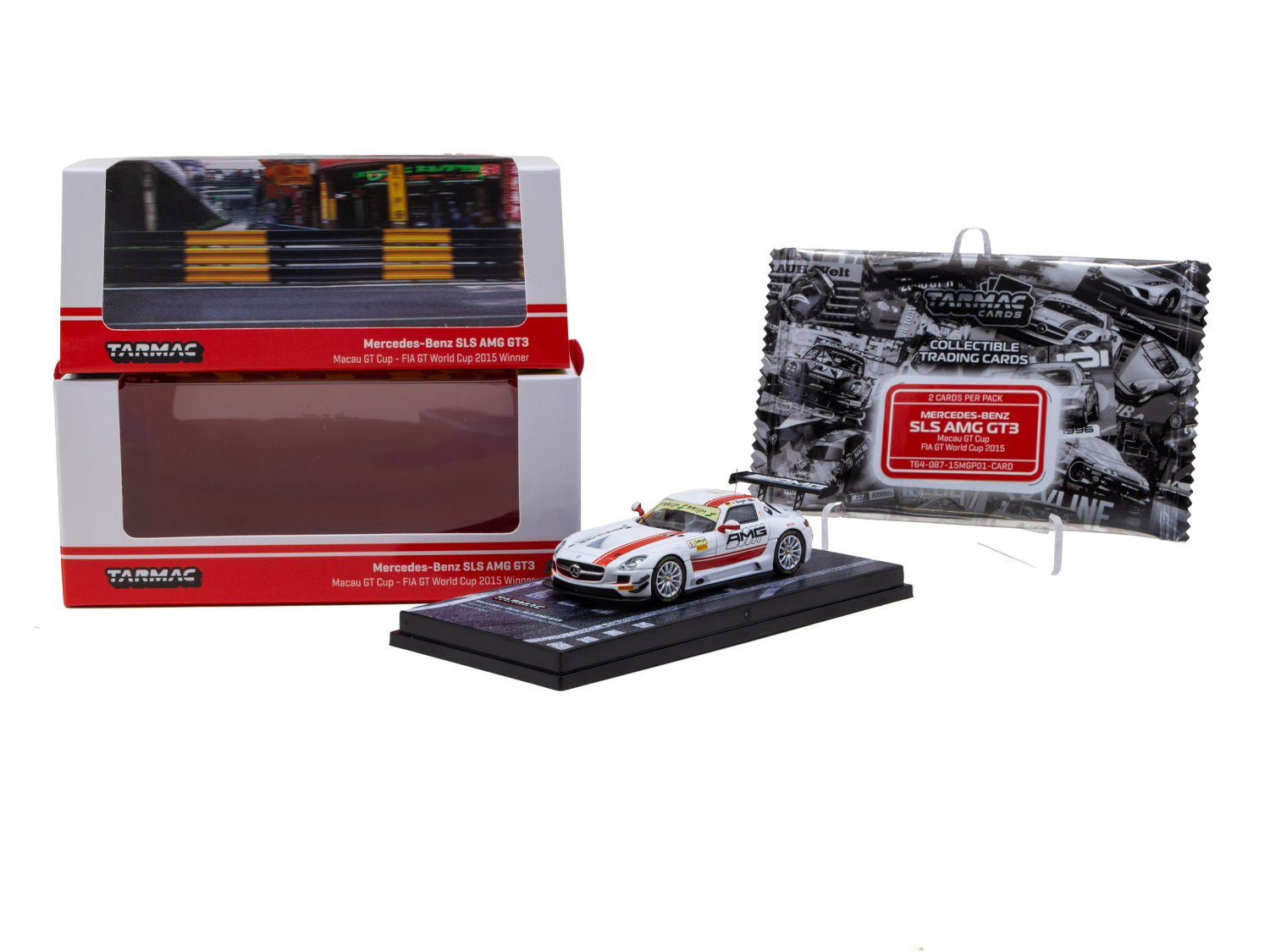 1/64 Mercedes-Benz SLS AMG GT3 Macau GT Cup - FIA GT World Cup 2015 #1 Winner - Maro Engel - Tarmac Works HOBBY64