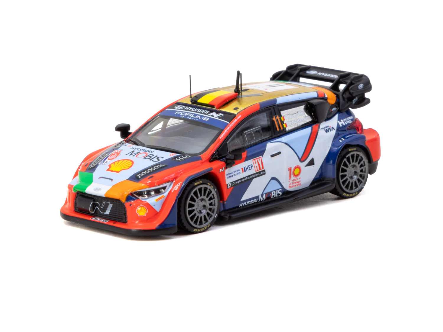 1/64 Hyundai i20 N Rally1 Hybrid Croatia Rally 2024 #11 - Tarmac Works x iXO Models HOBBY64