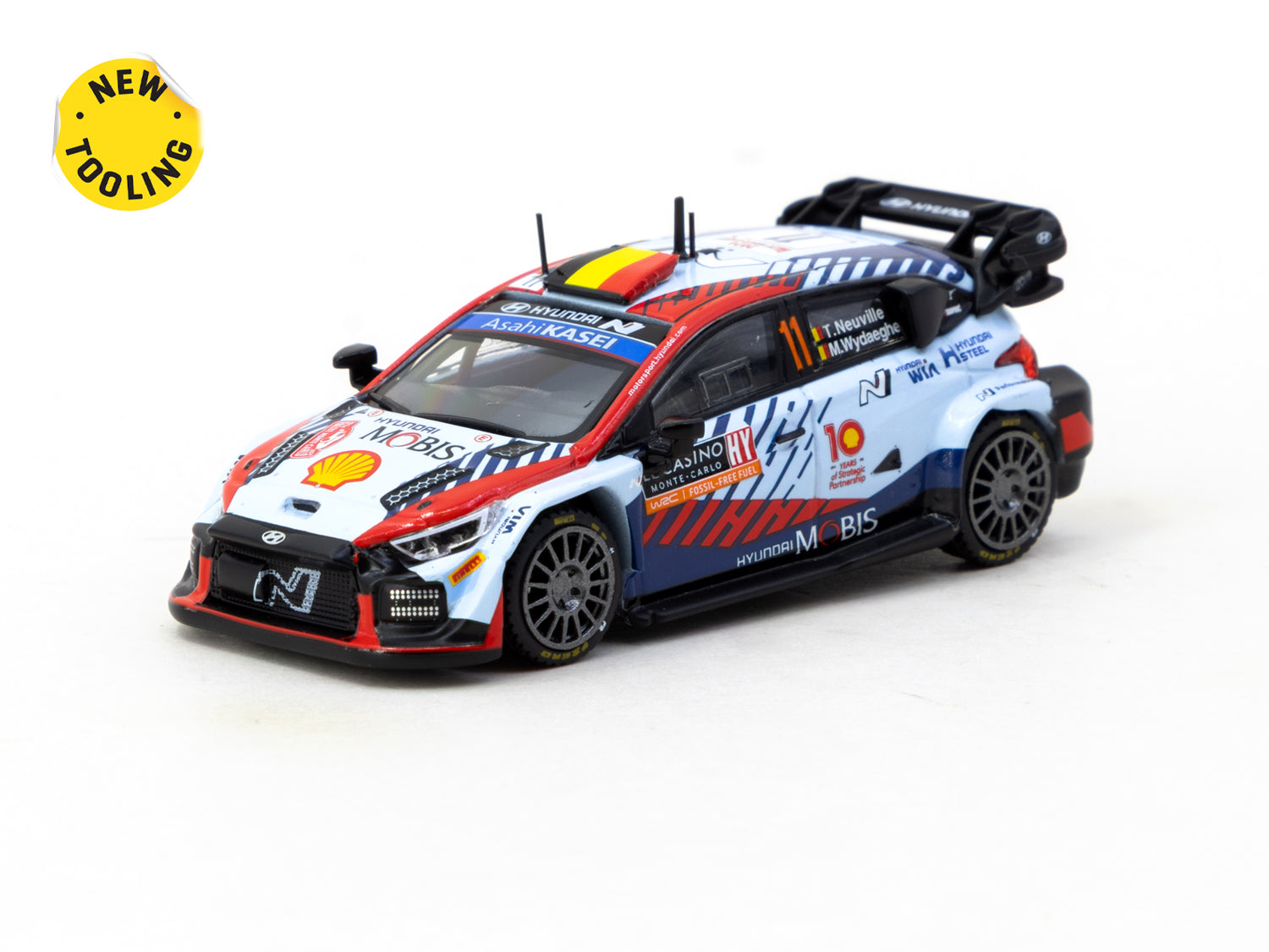 1/64 Hyundai i20 N Rally1 Hybrid Rallye Monte-Carlo 2024 Winner #11 - Tarmac Works X iXO Models HOBBY64