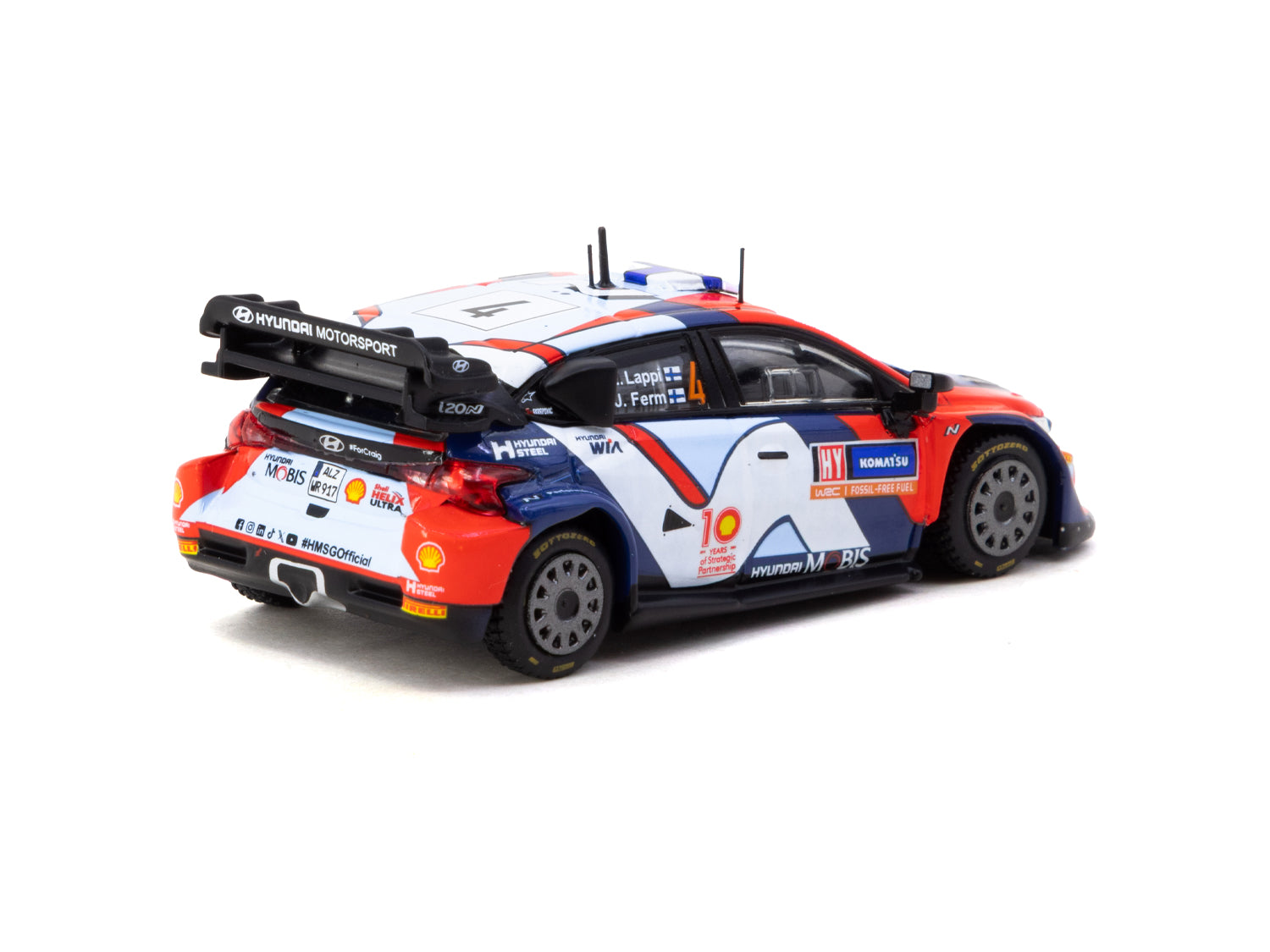 1/64 Hyundai i20 N Rally1 Hybrid Rally Sweden 2024 Winner #4 - Tarmac Works X iXO Models HOBBY64