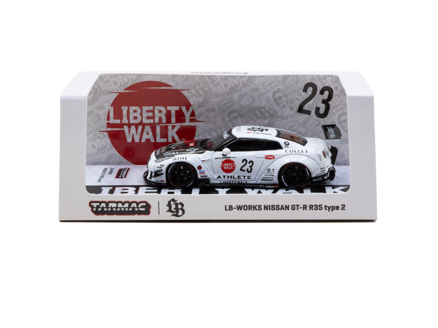 LB Works Nissan GT-R ホワイト ミニカー 1/64 1/64 LB-WORKS NISSAN GT-R R35 type 2 White - Tarmac Works HOBBY64