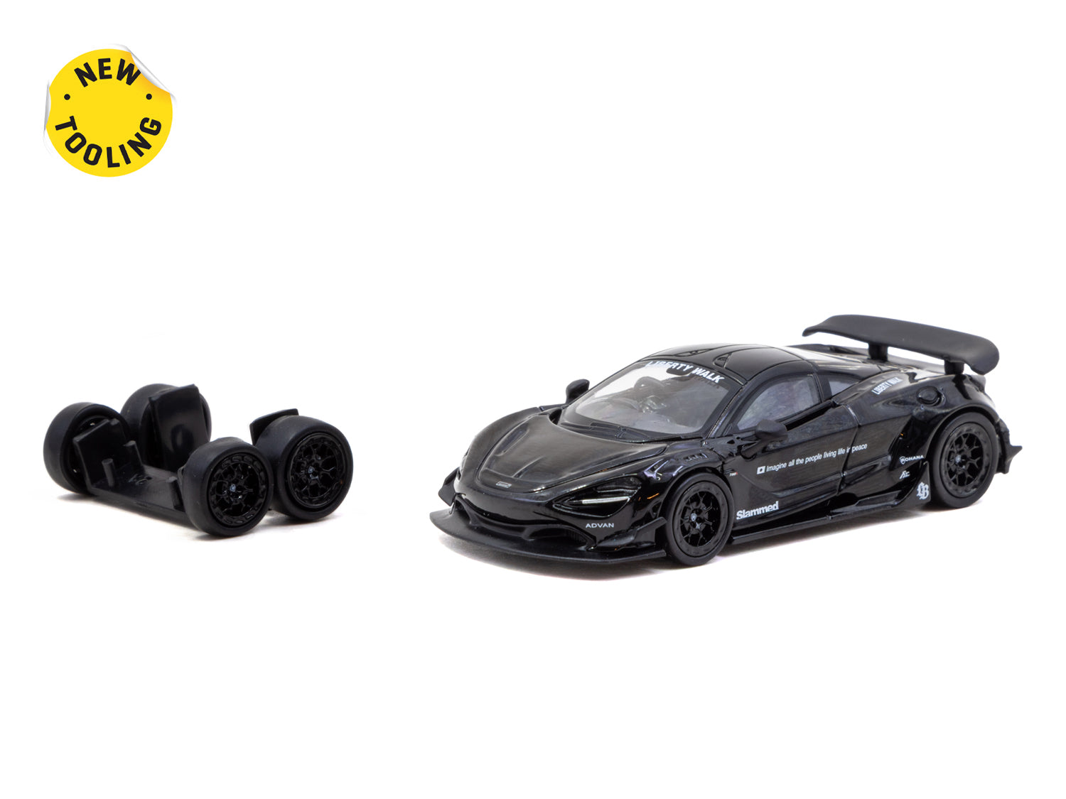 1/64 LB-WORKS 720S Black - Tarmac Works HOBBY64