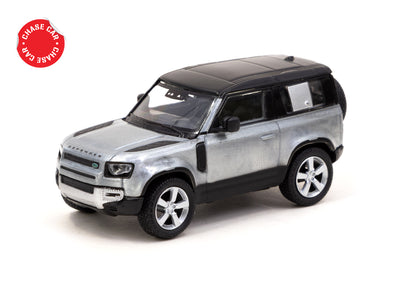 1/64 Land Rover Defender 90 Silver Metallic - Tarmac Works GLOBAL64