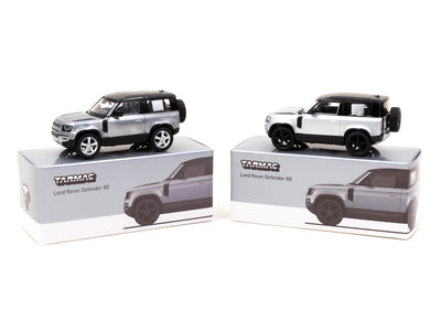 1/64 Land Rover Defender 90 Silver Metallic - Tarmac Works GLOBAL64