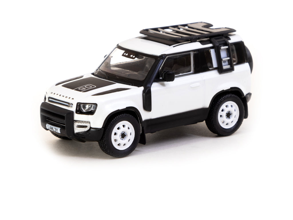 Tarmac Works 1/64 Land Rover Defender 90  White Metallic - Lamley Special Edition - GLOBAL64