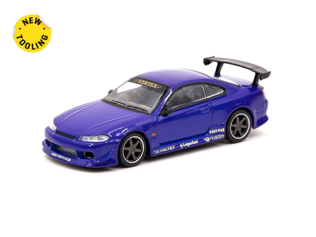 Tarmac Works 1/64 VERTEX Nissan Silvia S15 Blue Metallic - GLOBAL64