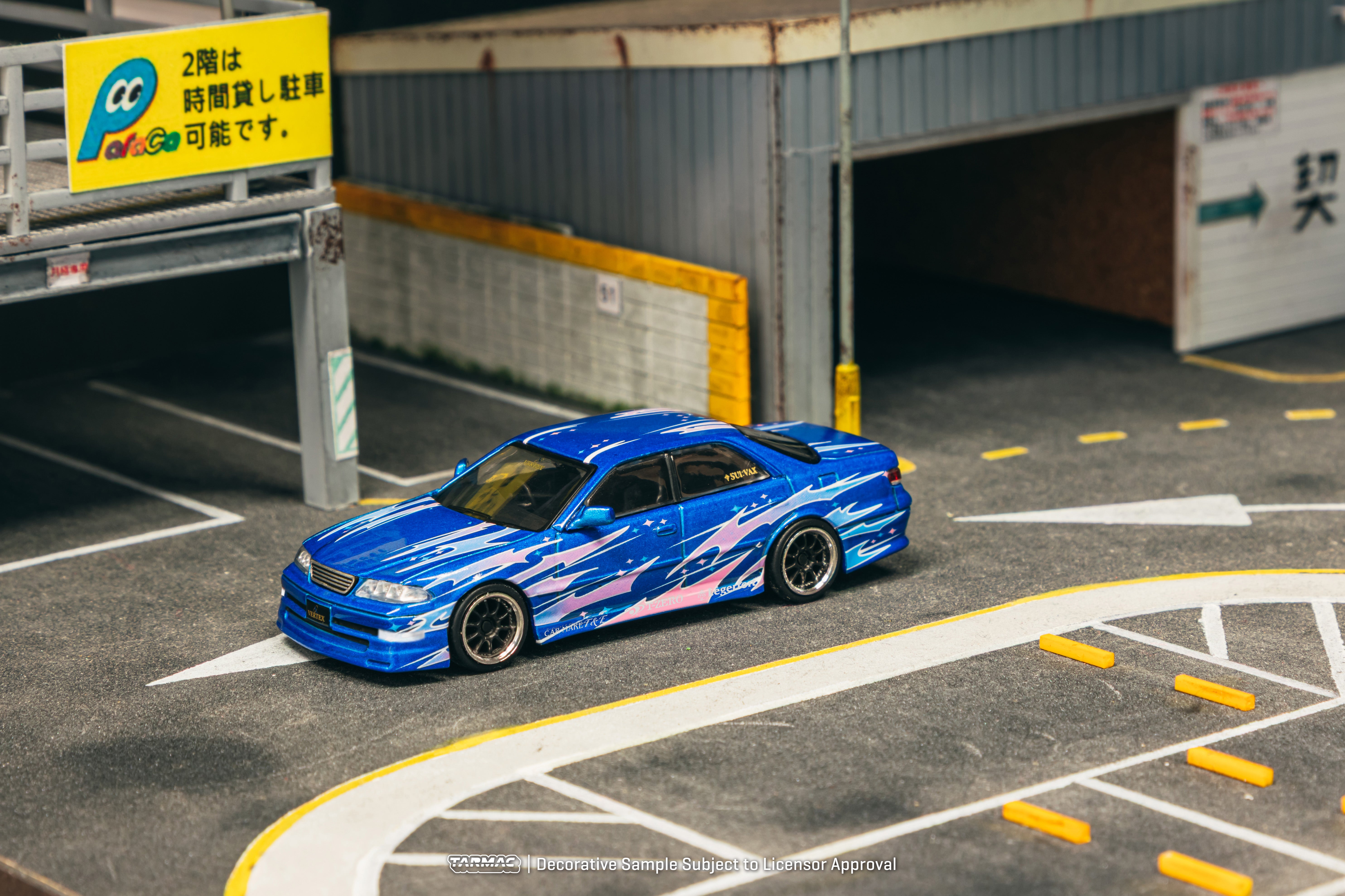 1/64 VERTEX Toyota Mark II JZX100 Blue Metallic - Tarmac Works GLOBAL6
