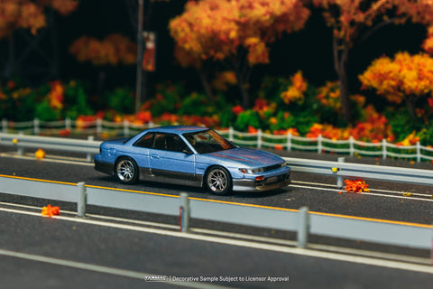 Tarmac Works 1/64 VERTEX Nissan Silvia S13 Blue/Grey - GLOBAL64