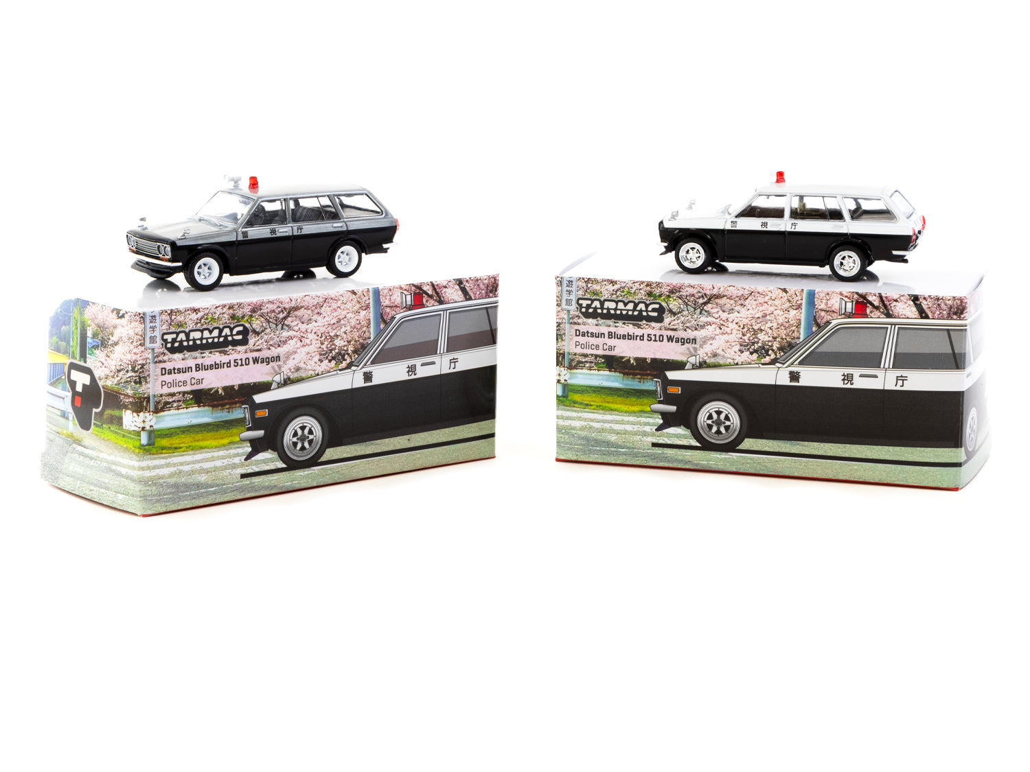 1/64 Datsun Bluebird 510 Wagon Japan Police Car - Tarmac Works GLOBAL6
