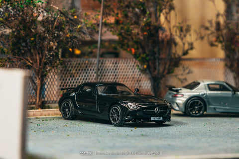 Tarmac Works 1/64 Mercedes-Benz SLS AMG Coupé Black Series Black Metallic - Singapore Special Edition - GLOBAL64