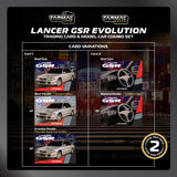 Tarmac Works 1/64 Mitsubishi Lancer GSR Evolution Silver Special Edition with Tarmac Cards - GLOBAL64