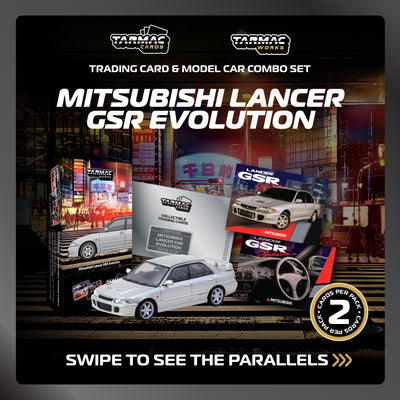 1/64 Mitsubishi Lancer GSR Evolution Silver Special Edition with Tarmac Cards - Tarmac Works GLOBAL64
