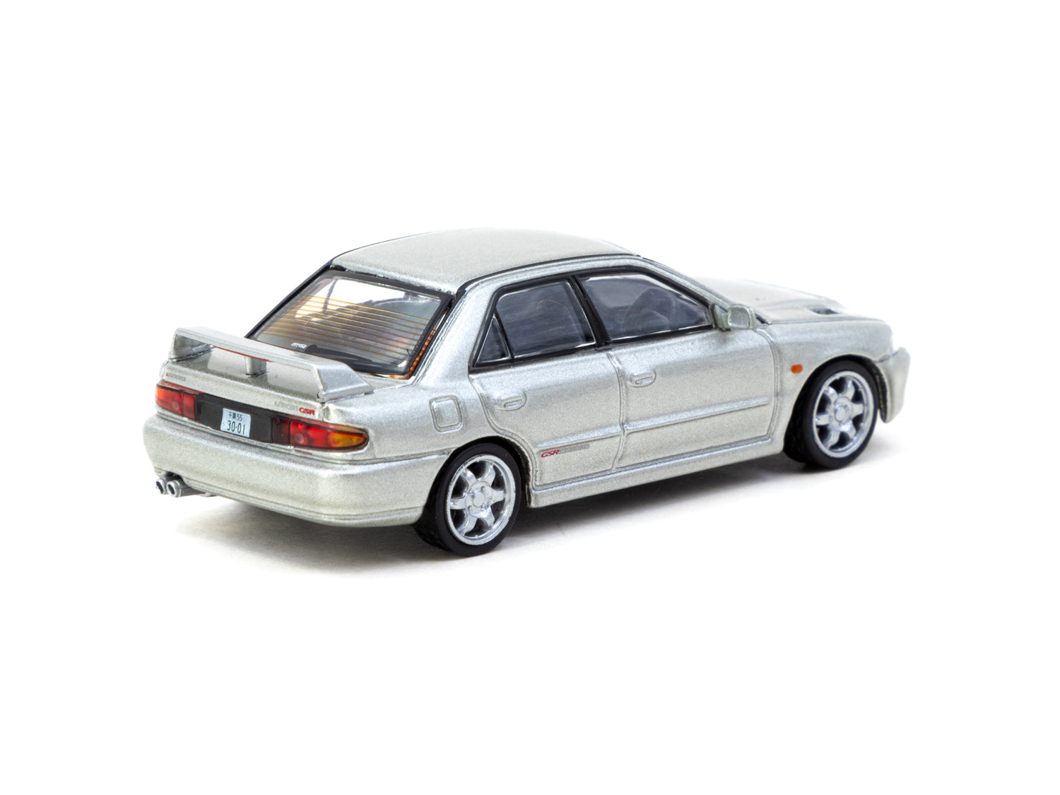 1/64 Mitsubishi Lancer GSR Evolution Silver Special Edition with Tarmac Cards - Tarmac Works GLOBAL64