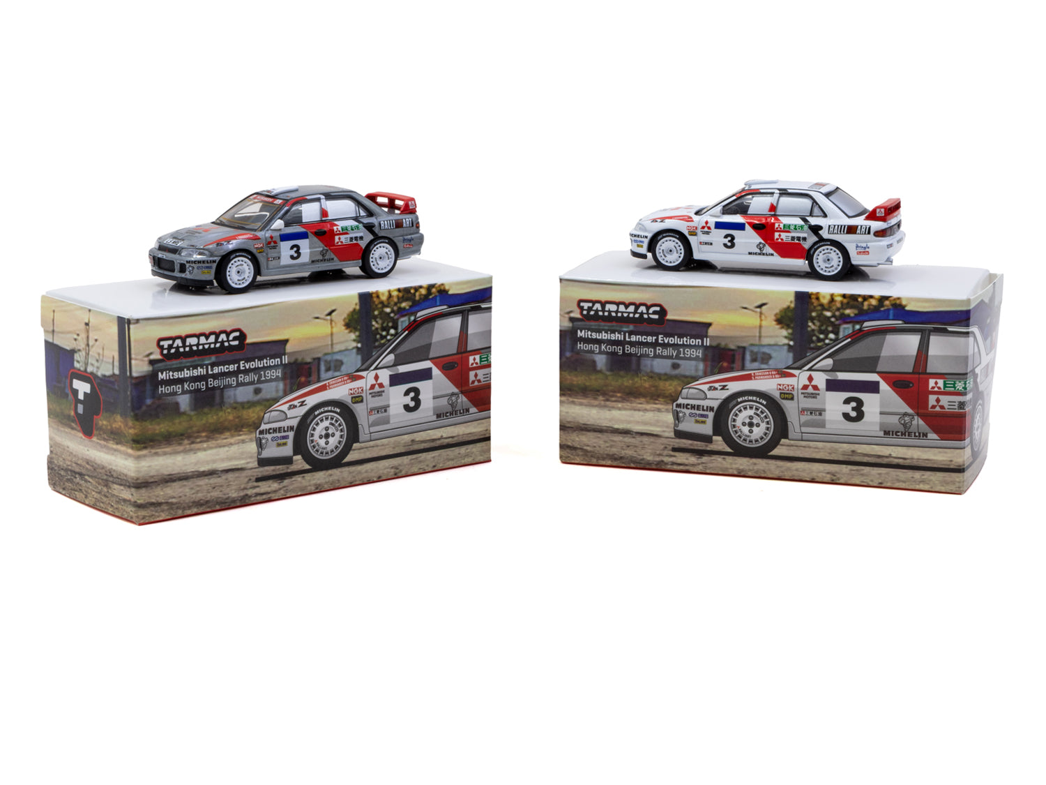 1/64 Mitsubishi Lancer Evolution II Hong Kong Beijing Rally 1994 #3 - Tarmac Works GLOBAL64