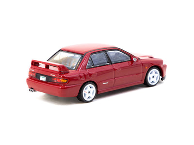 1/64 Mitsubishi Lancer GSR Evolution II Red with Tarmac Cards - Tarmac Works GLOBAL64