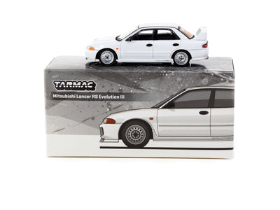 1/64 Mitsubishi Lancer RS  Evolution III White - Lamley Special Edition - Tarmac Works GLOBAL64