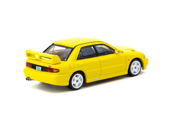 TARMAC WORKS 1/64 Mitsubishi Lancer GSR Evolution III Yellow Model Car TARMAC WORKS 1/64 Mitsubishi Lancer GSR Evolution III Yellow Model Car