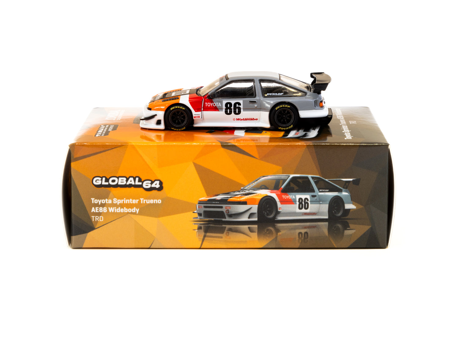 1/64 Toyota Sprinter Trueno AE86 Widebody TRD - Tarmac Works GLOBAL64