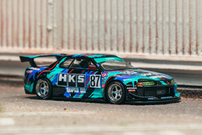 1/64 Nissan Skyline (R32) Widebody HKS with Tarmac Cards Combo Set - Designed by Jon Sibal - Tarmac Works GLOBAL64