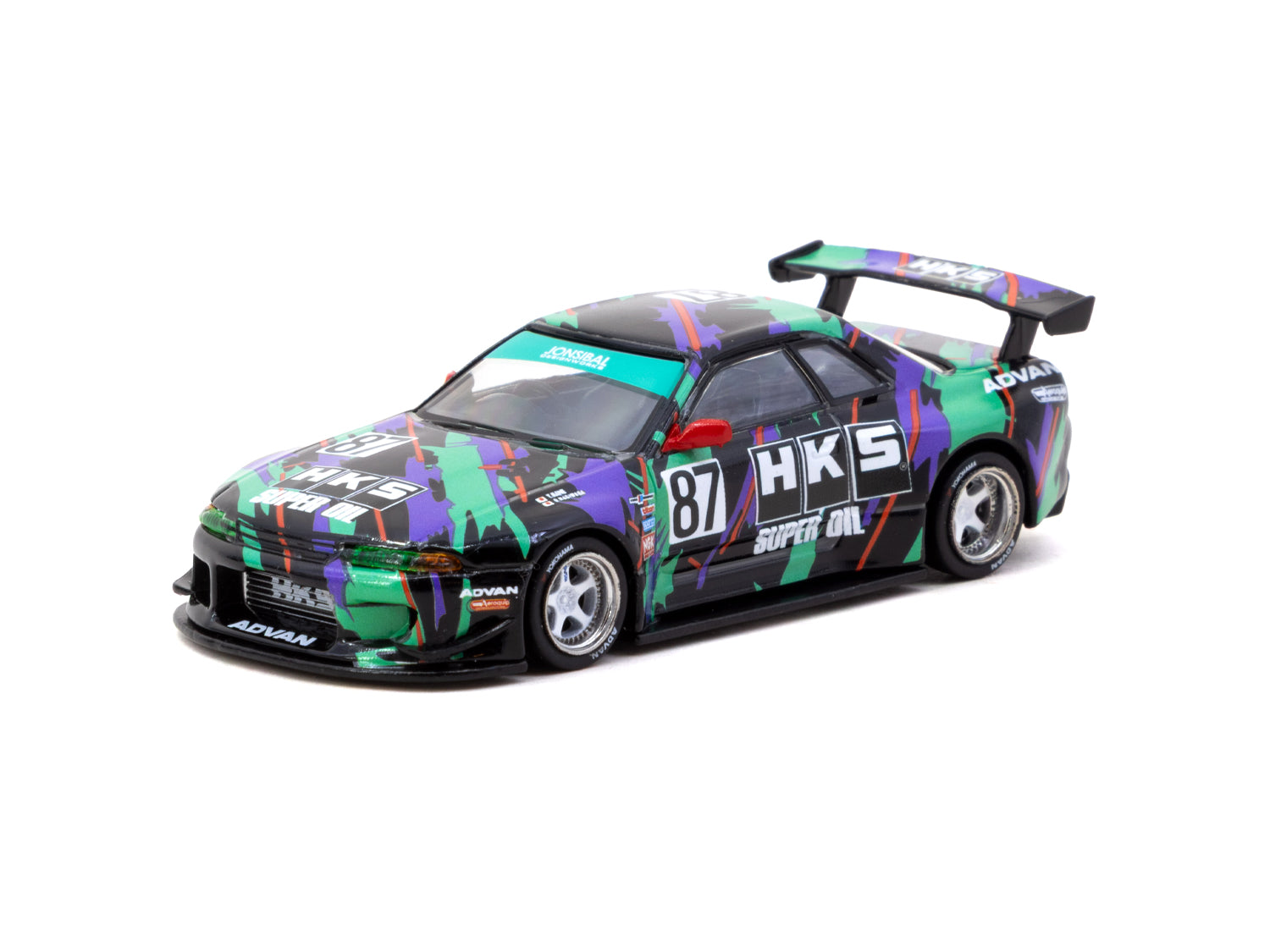 1/64 Nissan Skyline (R32) Widebody HKS with Tarmac Cards Combo Set