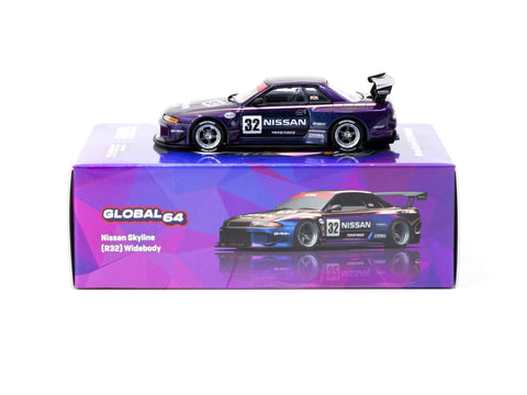 Die-cast 1:64 Tarmac Works Nissan Skyline R32 Widebody 1:64 Tarmac Works - Edizione Limitata Viola Magic, Da Collezione JONSIBAL Designworks Die-cast 1:64 Tarmac Works Nissan Skyline R32 Widebody 1:64 Tarmac Works - Edizione Limitata Viola Magic, Da Collezione JONSIBAL Designworks