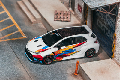1/64 Toyota GR Corolla Widebody White - Designed by Jon Sibal - Tarmac Works GLOBAL64