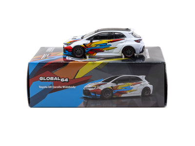 1/64 Toyota GR Corolla Widebody White - Designed by Jon Sibal - Tarmac Works GLOBAL64