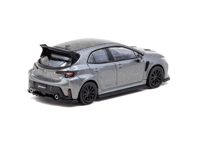 1/64 Toyota GR Corolla Grey with oil can packaging - Tarmac Works GLOBAL64