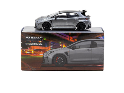 1/64 Toyota GR Corolla Grey with oil can packaging - Tarmac Works GLOBAL64