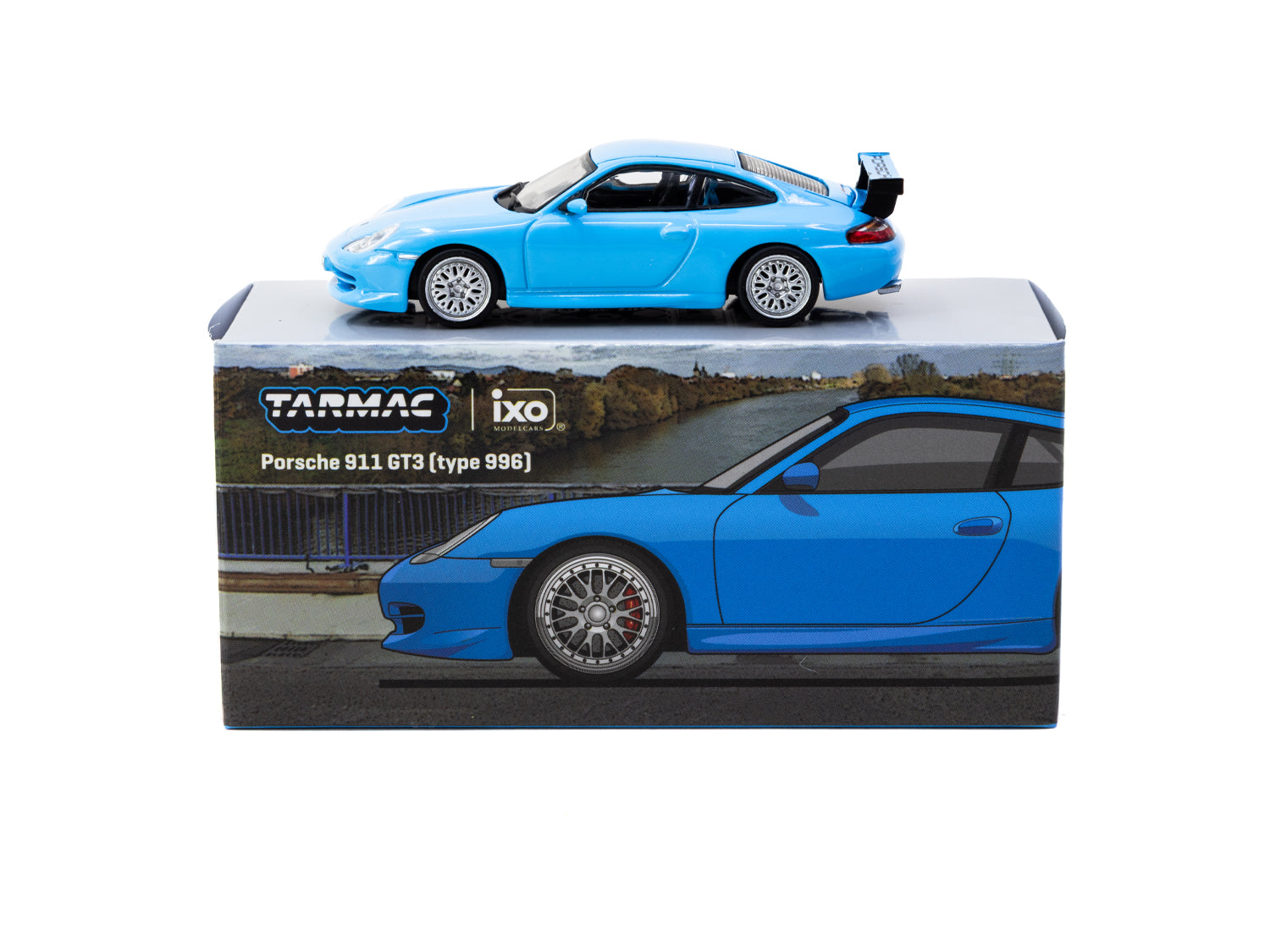 1/64 Porsche 911 GT3 (type 996) Light Blue - Tarmac Works X iXO Models GLOBAL64