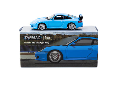 1/64 Porsche 911 GT3 (type 996) Light Blue - Tarmac Works X iXO Models GLOBAL64