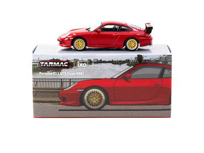 1/64 Porsche 911 GT3 (type 996) Red - Tarmac Works X iXO Models GLOBAL64