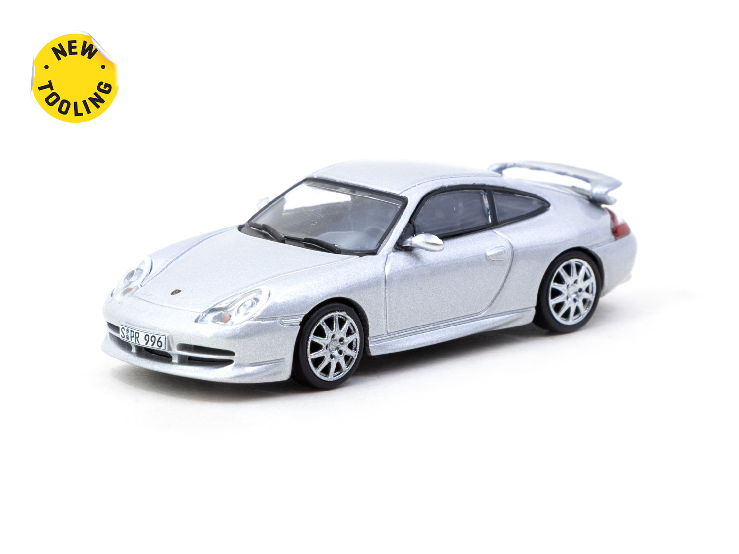 1/64 Porsche 911 GT3 (type 996) Silver - Tarmac Works X iXO Models GLOBAL64